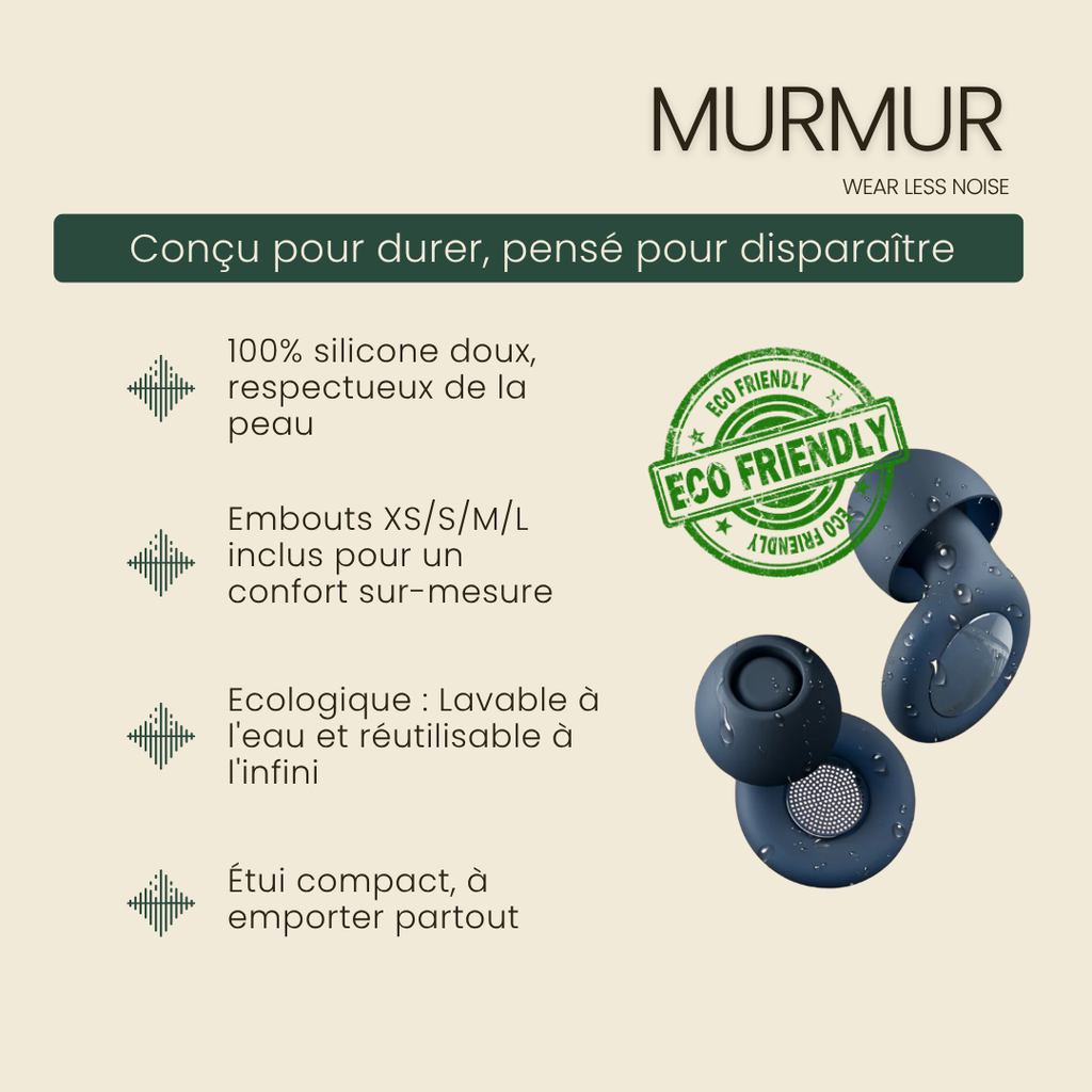 Murmur UrbanPlugs™ - Moins de bruit, Plus d'énergie