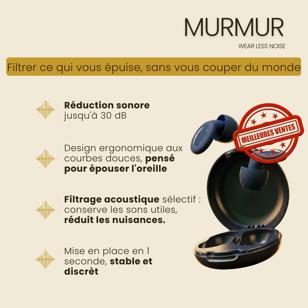 Murmur UrbanPlugs™ - Moins de bruit, Plus d'énergie