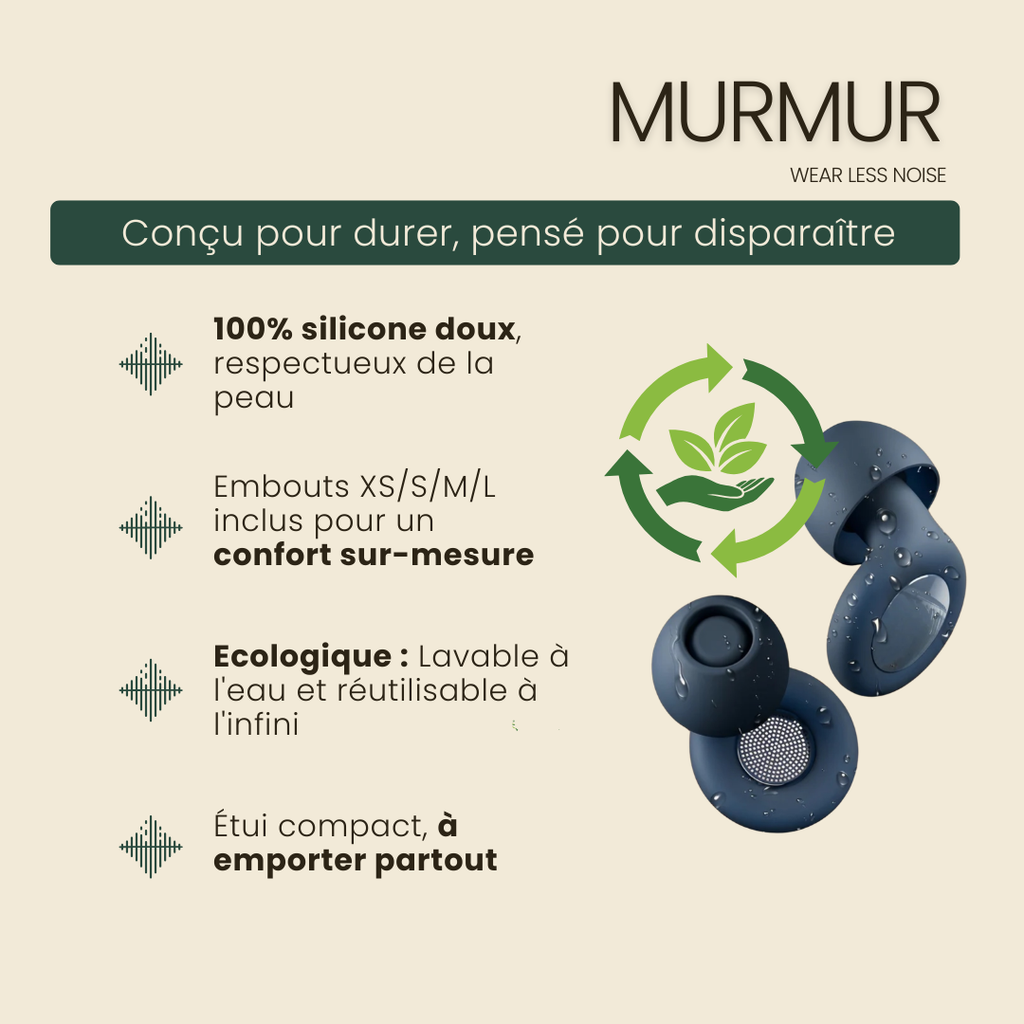 Murmur UrbanPlugs™ - Moins de bruit, Plus d'énergie